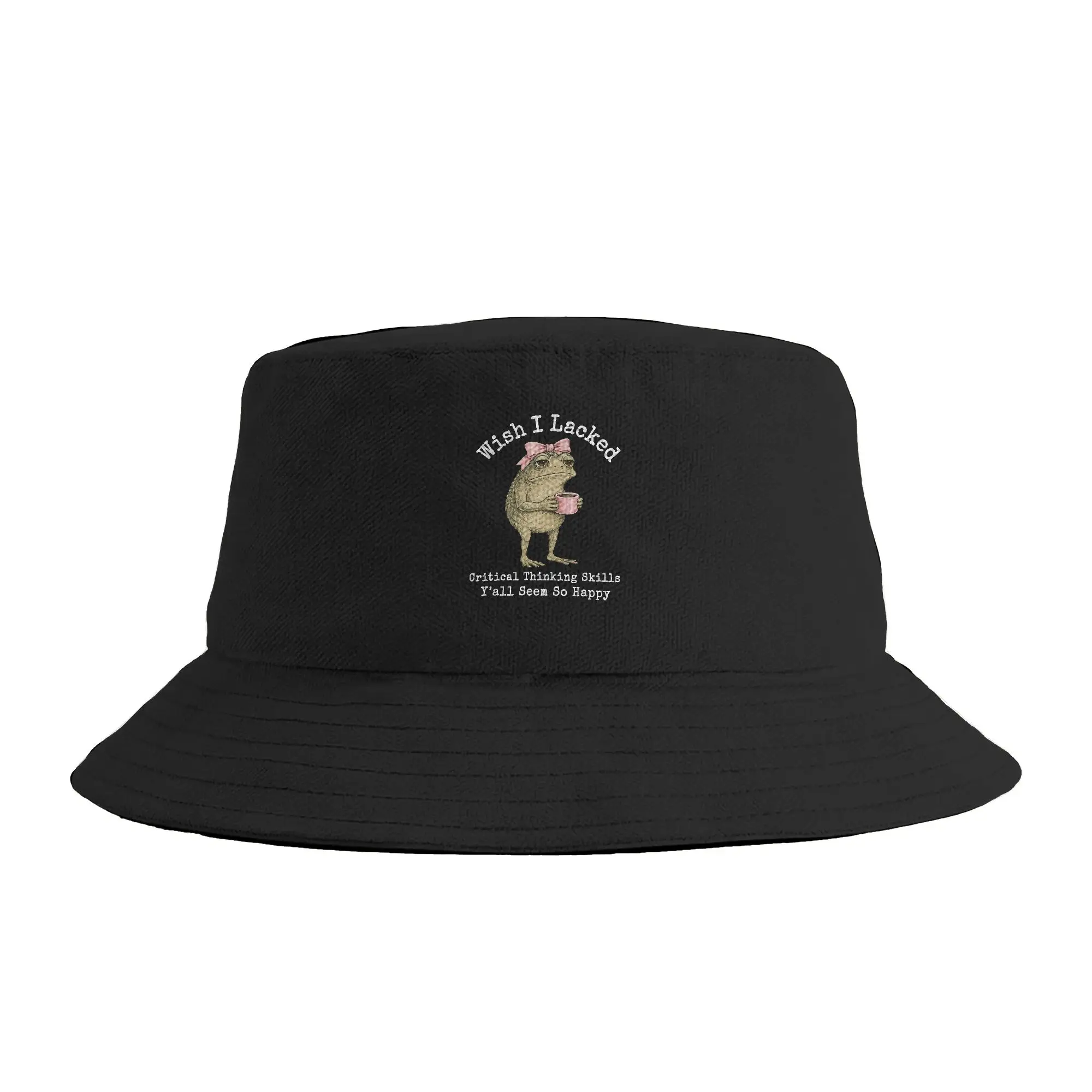 Wish I Lacked Critical Thinking Skills Y’all Seem So Happy Bucket Hat Summer  Korean Fisherman Hats For Unisex Foldable Caps