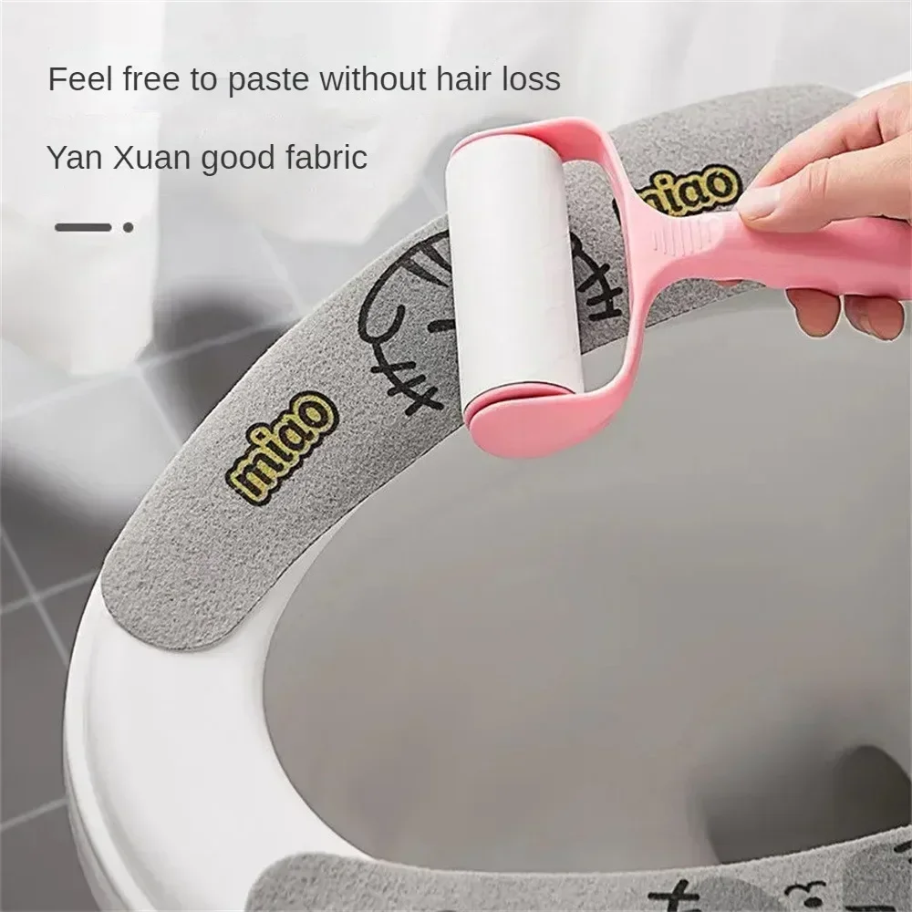 New Paste 1 Pair Toilet Seat Cover Cartoon Washable Bathroom Toilet Seat Pad Cute Reusable Soft Thick Sticky Closestool Seat Mat