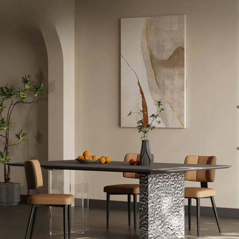 Rectangle suspended rock slab dining table eating table living room household