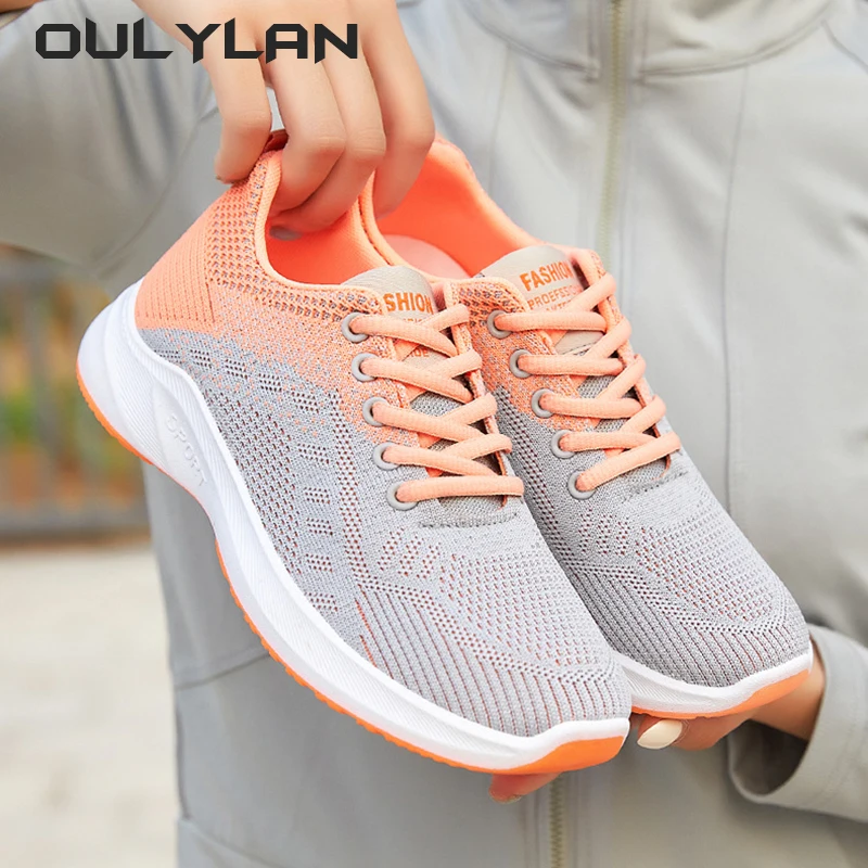 2024 Women Spring Fashion Running Shoes for Casual Breathable Sneakers Lace up Sports Shoes for Female Large Size 36-41