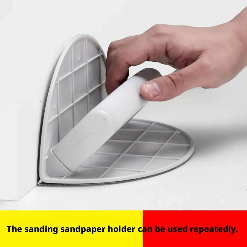 Self Adhesive Half Circle Sanding Pad Holder Plastic Corner Sander Ergonomic Handheld Tool for Woodworking Drywall Corner