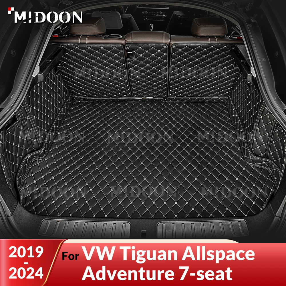 

Auto Full Coverage Trunk Mat For VW Tiguan Allspace Adventure 7-seat 2019-2024 Car Boot Cover Pad Interior Protector Accessories