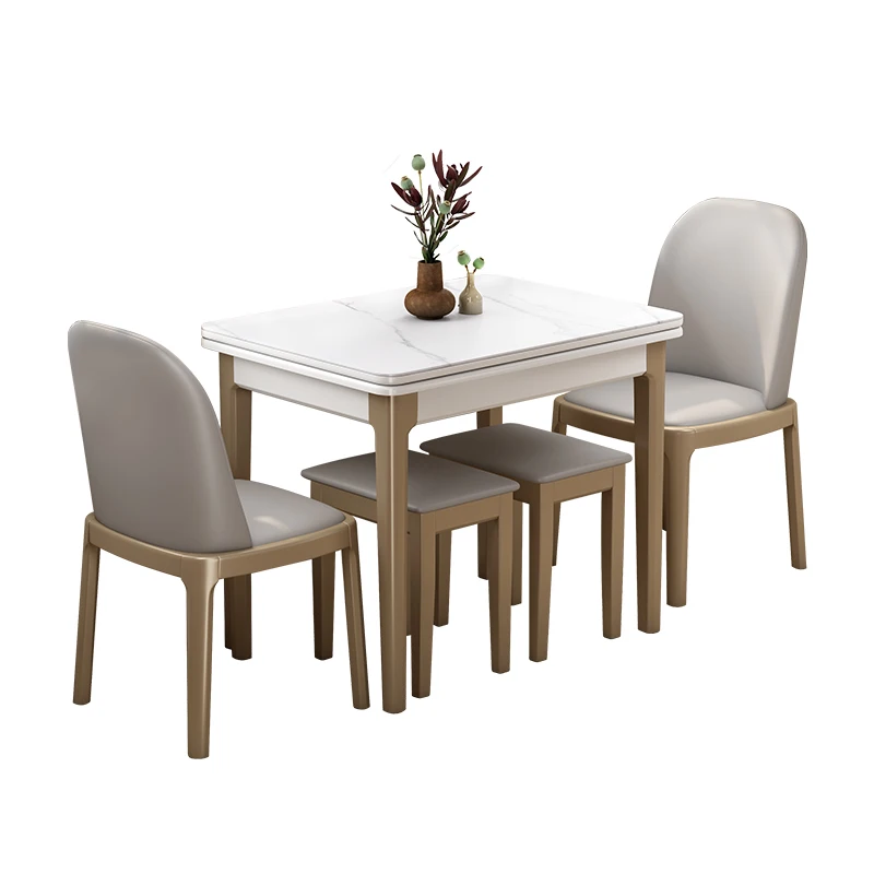 Glamour Unique Desk Premium Luxury Nordic Design Dining Table Elegant Trendy Tavolo Di Pranzo Allungabile Dining Room Furniture