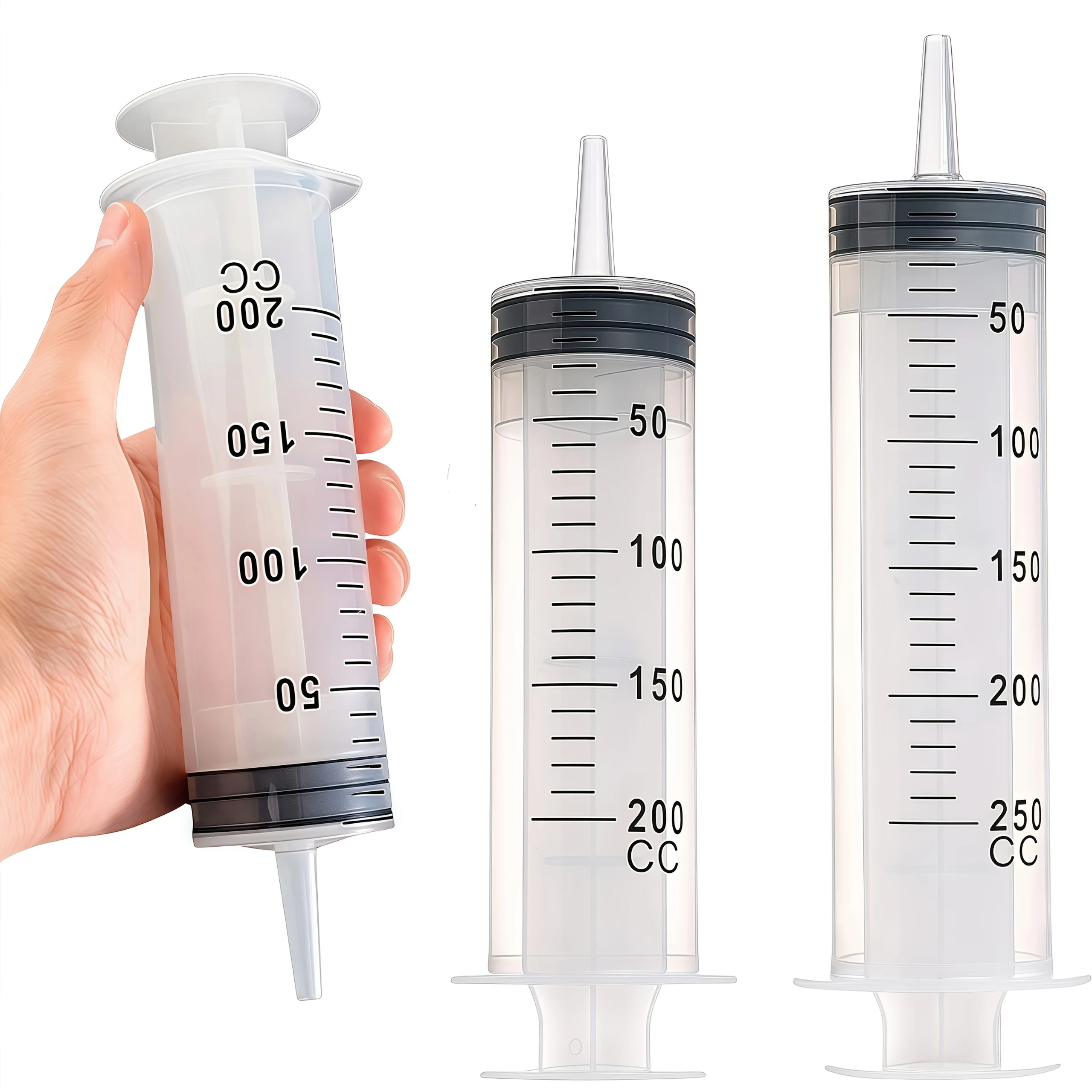 200ml/250ml Spritze, extragroße Kunststoffspritze, für wissenschaftliche Labore, Flüssigkeiten, Pflanzenbewässerung, Parfüm, Tinte, Aquarien