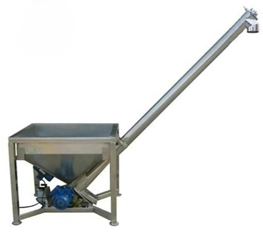 Stainless 304 and 316 Steel 3M height Hopper Screw Auger Conveyor