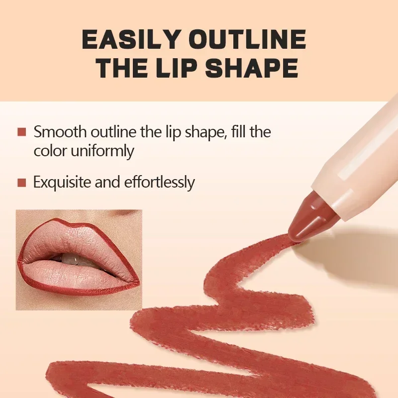 Matte Lipliner Pencil Sexy Nude Brown Red Contour Tint Lipstick Waterproof Lasting Non-stick Cup Lip Liner Lips Makeup Cosmetic