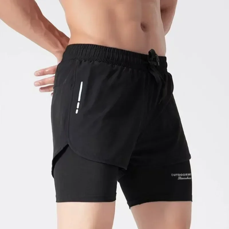 

Fashionable Men's Swimming Trunks Anti-embarrassment Sports Boxer Double-layer Running Sports Swimming Fitness Swimming Trunks