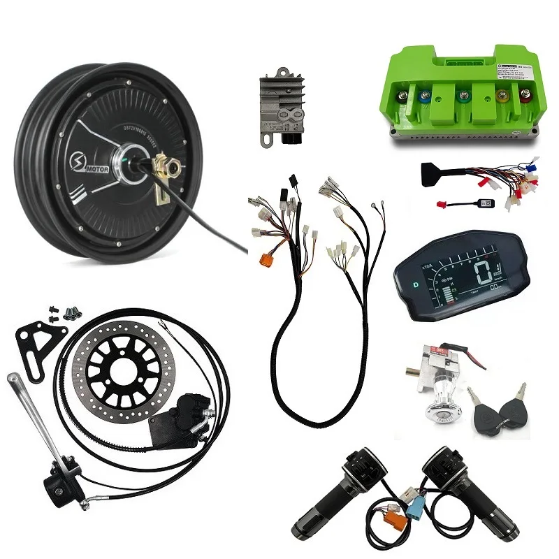 QSMOTOR 1500W 10inch Electric Scooter Conversion Kits With Sine Wave Controller Regenerative Braking Function