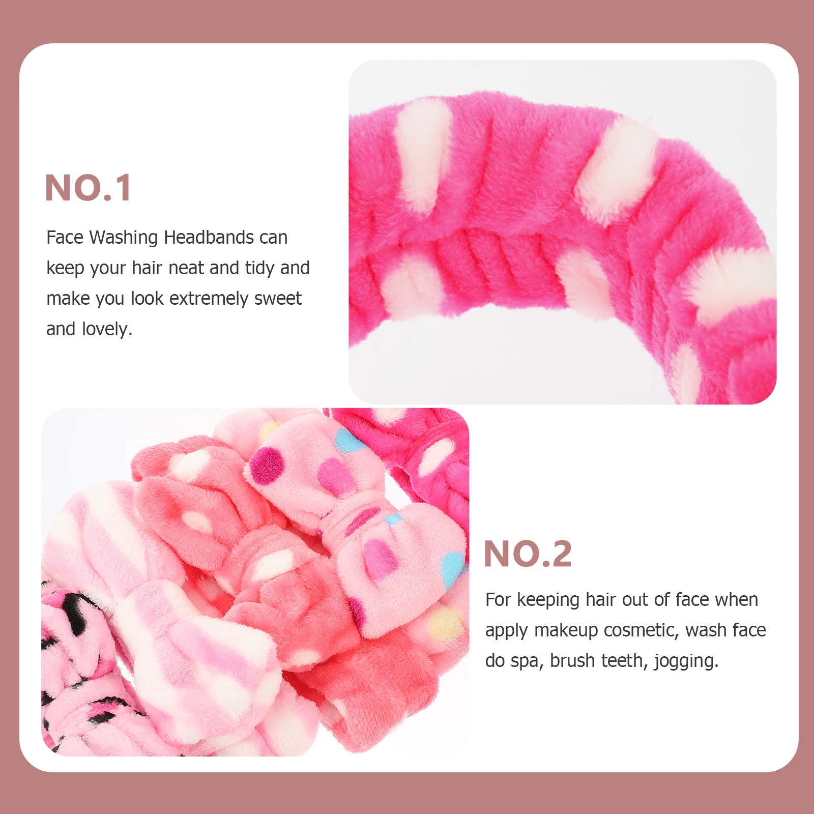 

6pcs Coral Headb s Women Face Towel Headb For Washing Face Washing Elastic Hair B Shower Towel Makeup Skincare Ideal