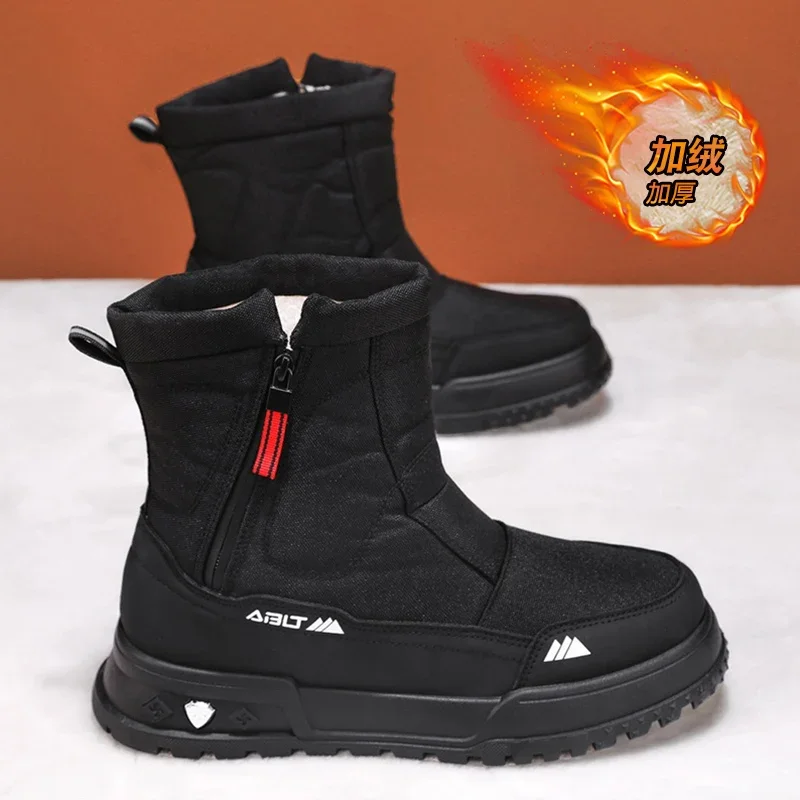 

Winter Shoes 2025 Men's Snow Boots Outdoor Plush Warm High-top Casual Shoes for Men Cold-proof Comfortable Non-slip Cotton Boots