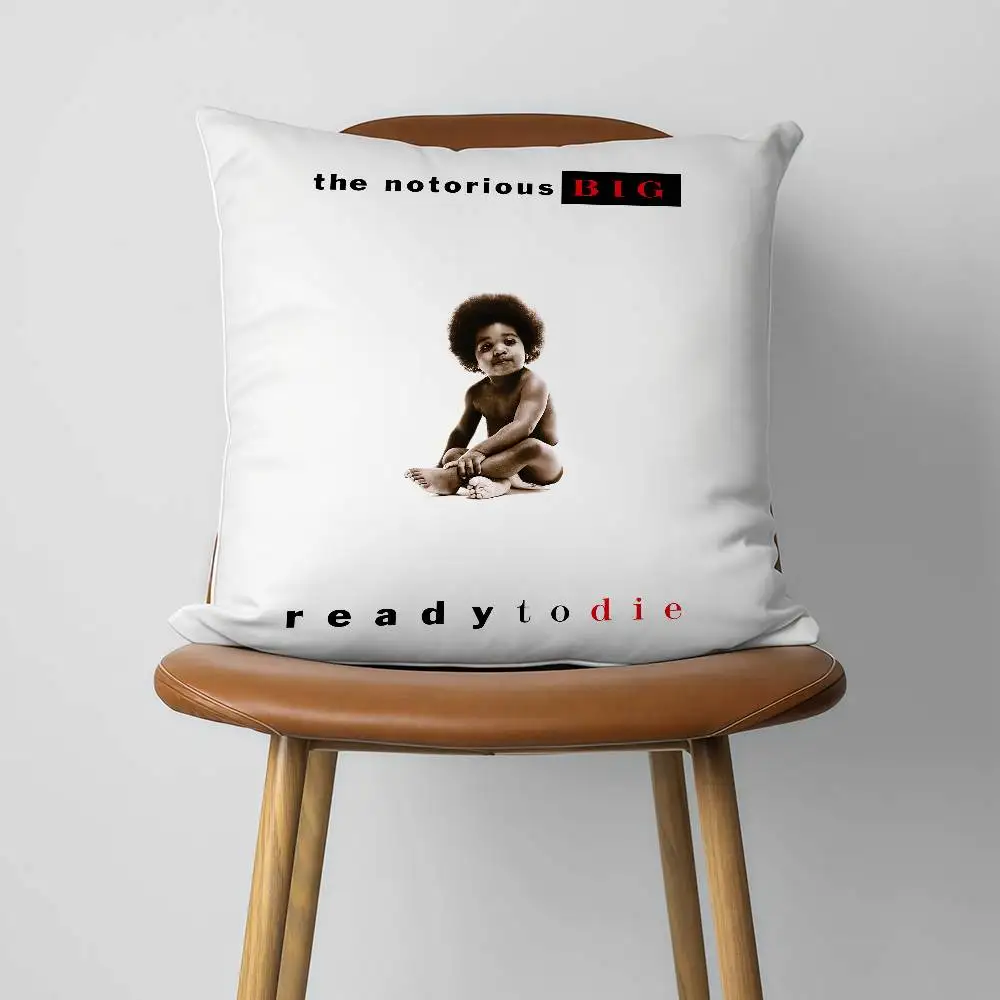 The Notorious B-B.I.G Ready To Die 30x30cm 45x45cm Pillow Case Decor Protective Covers Comfortable Soft For Sofa Living Room Hom