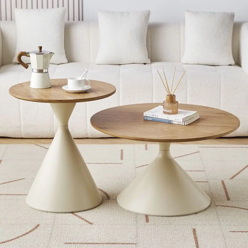 Nordic Coffee Table Home Living Room Small Space Modern Minimalist Round Movable Combination Table Furniture Design