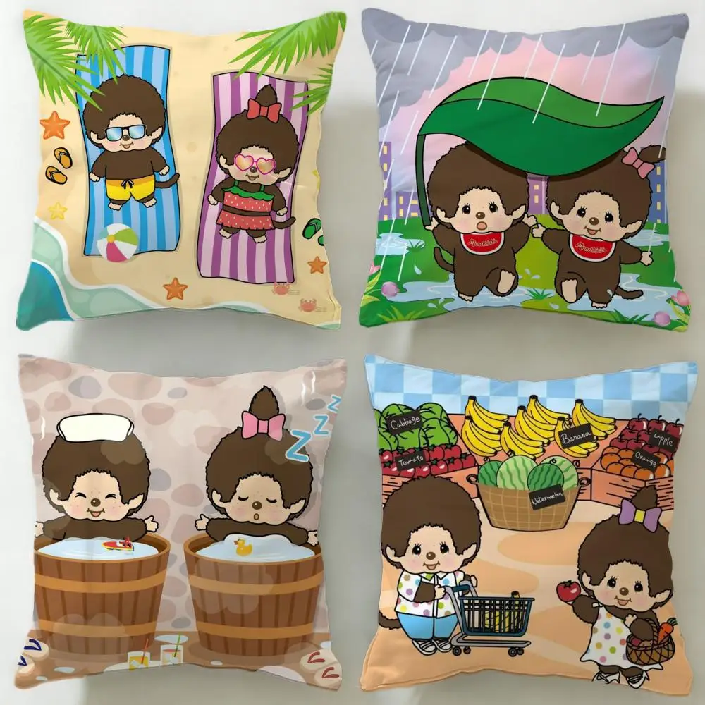 

Чехол для подушки Monchhichi, классический бренд игрушек, мягкий и легко моющийся – универсальный для дивана, кровати, путешествий и офиса