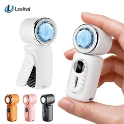 Portable Mini Fan Ice Compress Fan High Speed Cooling Fans 3000mAh 5 Speeds 180° Adjustable Clip LED Display USB Rechargeable