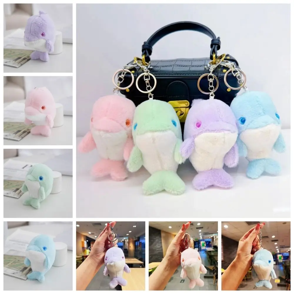 

Plush Dolphin Plush Doll Keychain Stuffed Soft Fluffy Pom Pom Whale Key Ring Cute Cartoon Cute Dolphin Plush Pendant