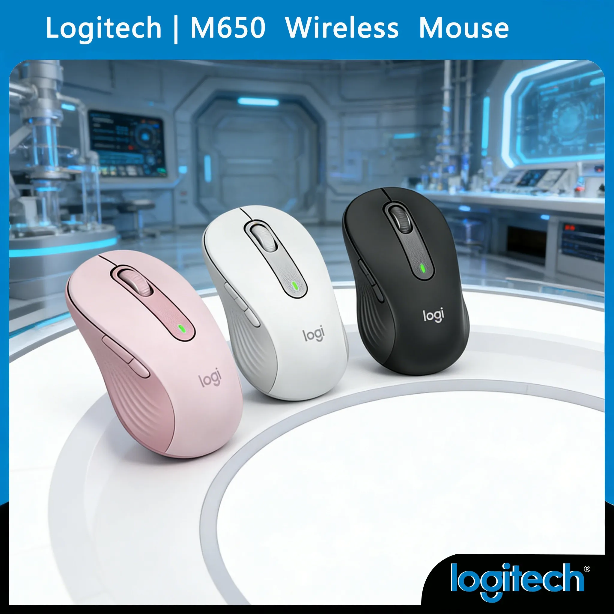 Logitech Signature M650/M650L Wireless Mouse Smart ScroLing Silent Bluetooth/USB 24-Month Battery Contoured Comfort