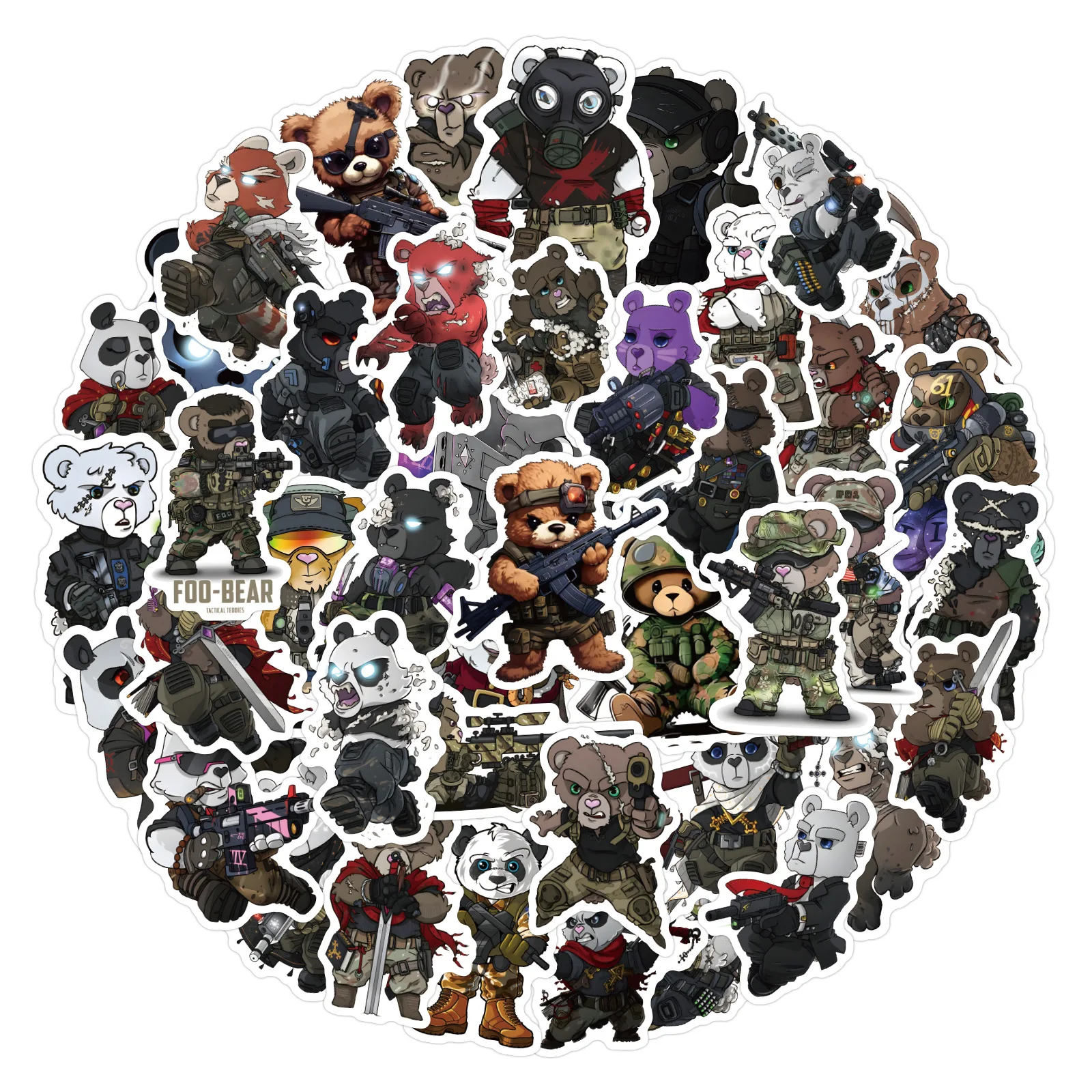 

100 шт., тактический плюшевый мишка, граффити, декоративные наклейки для багажа, водонепроницаемые наклейки на чашку