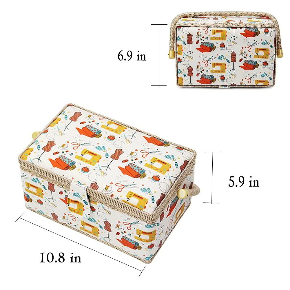 Medium Sewing Box with Kit Accessories Sewing Basket Organizer with Supplies DIY Sewing Kits for Adults