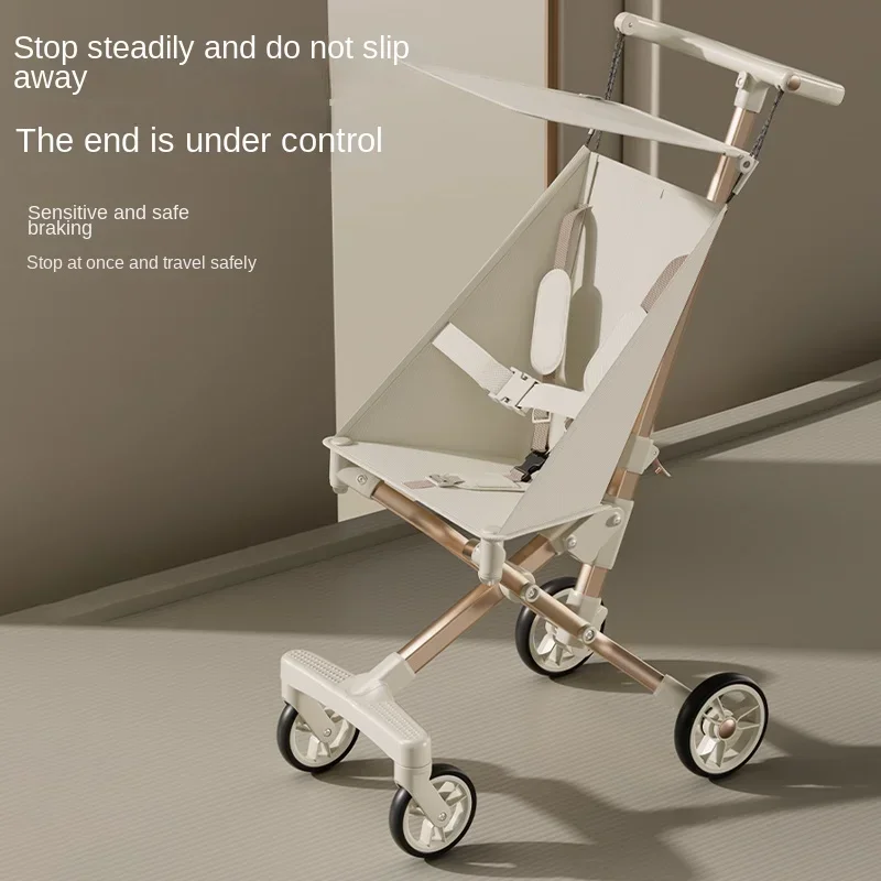 Baby Stroller Lightweight Folding Travel Stroller Newborn Baby Two-way Swivel Seat High Landscape Four Wheel Compact Stroller