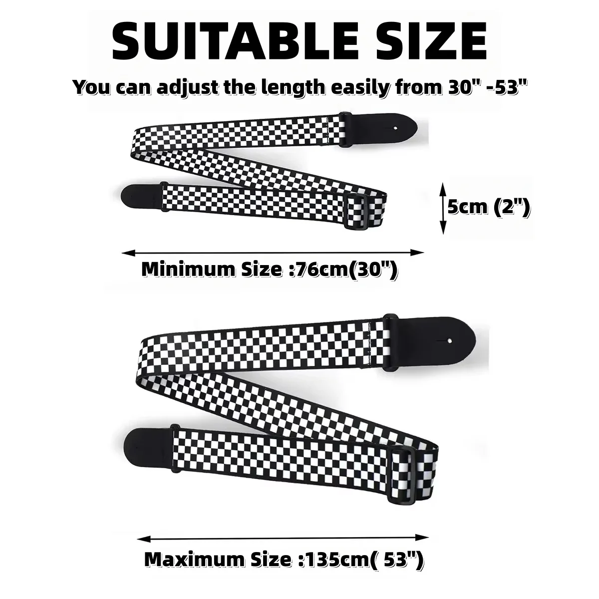 Miwayer Guitar Strap 10Pcs/set/Adjustable /Long Leather Ends/Includes Guitar Picks Strap Locks/for Acoustic & Bass Guitar Straps