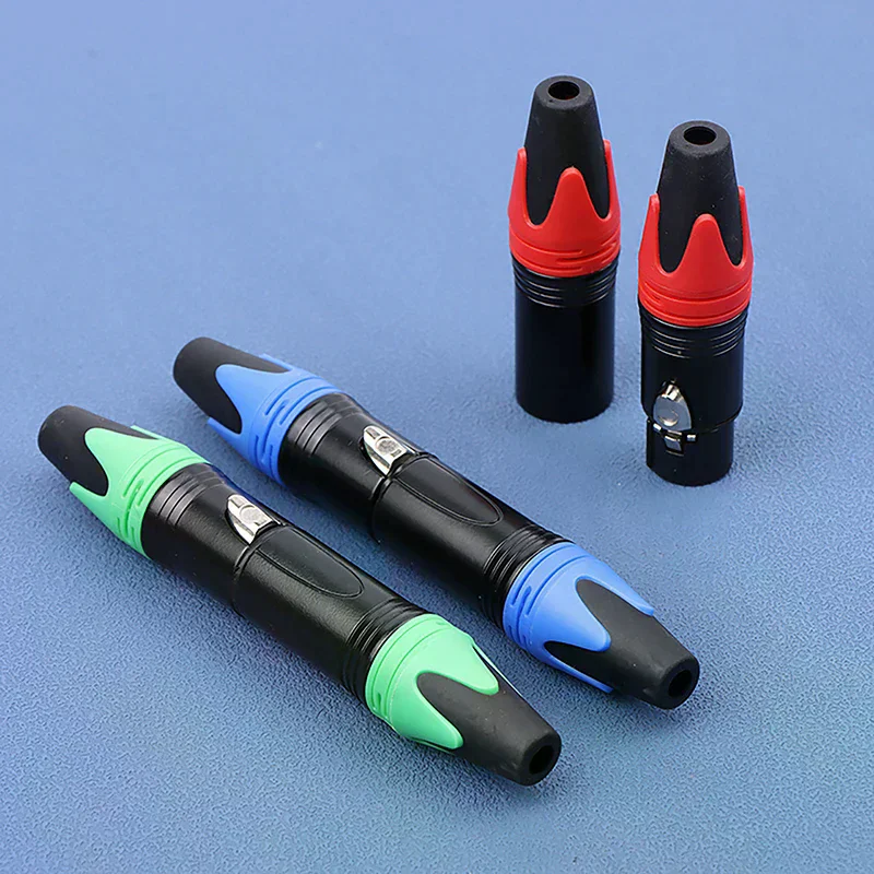 1Set 3 Pin XLR Female Jack + Male Plug Professional 3 Pole XLR Socket Plug Microphone Connector Microphone Plug