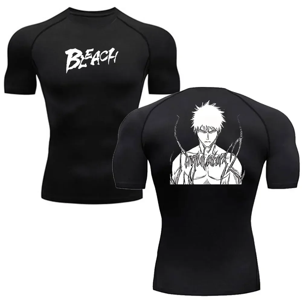 Compression Shirt Man Gym Anime Bleach T Shirt For Men New Trend Sport Men Fitness Tracksuit Boxing Jerseys Compression Shirt