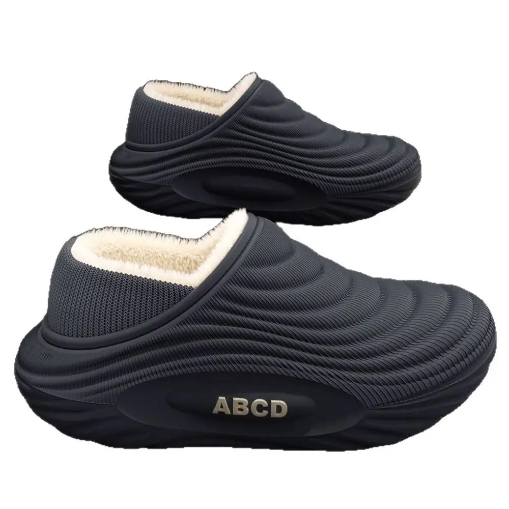 Keep Warm Women's Thick-soled Cotton Shoes Water proof Comfortable Fit Fur Lined Slippers Thickened Cotton Anti Slip Sole