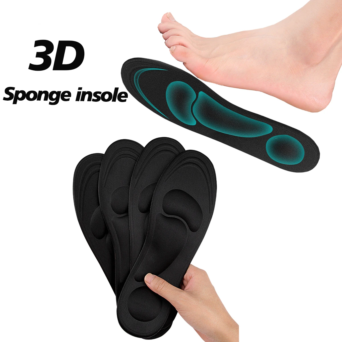 

Odor-Resistant & Breathable Sports Insoles - Absorbing Moisture, Cushioning Impact, All-Day Comfort for Men and Women.