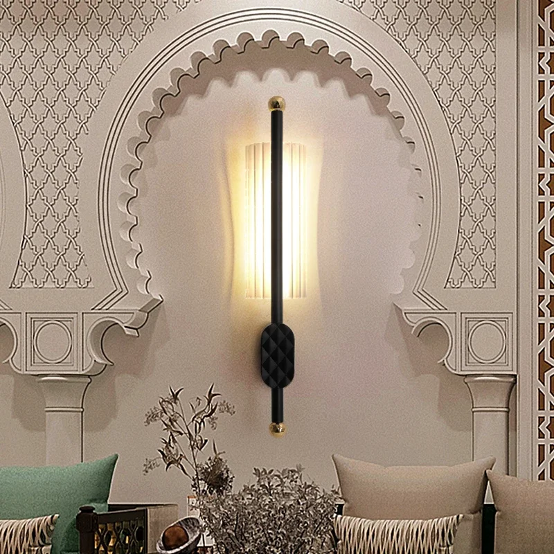

Nice European Style Black Wall Lamp Arabic Decor Gold Wall Mounted Lighting Suitable For Living Room Bedroom Corridor Home Decor