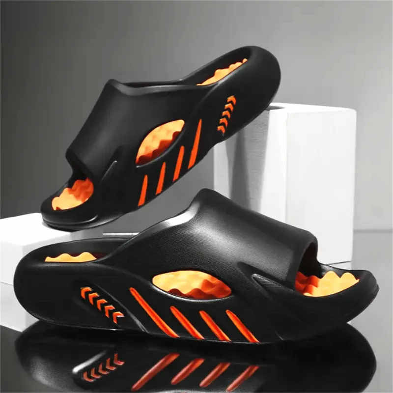 

Мужские тапочки из ЭВА, нескользящие шлепанцы, модные дышащие тапочки, повседневные сандалии, обувь для улицы и дома, большие размеры