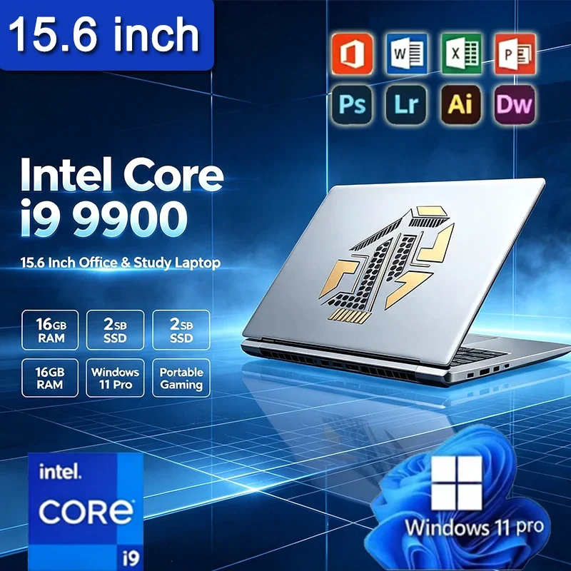 2026 Portable i9 9900 Laptop Notebook Windows 11 Pro 15.6 inch Gaming Computer PC Gamer Intel Core i9 9900 Laptops i9