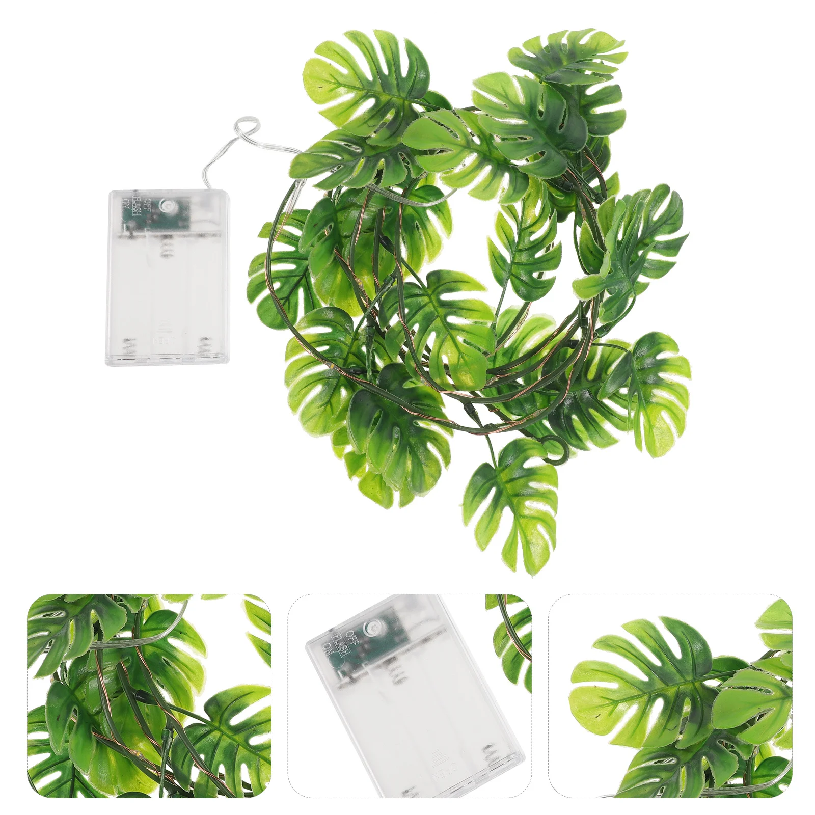 

20-Led Vine String Lights Artificial Monstera Leaf Decor For Christmas Wedding Birthday Party Powered Fairy Lights