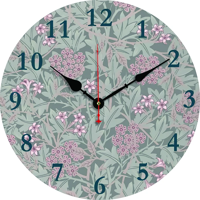 Retro Flowers Wall Clock Kitchen Decor Wall Art Silent Non Ticking Large Round Wall Clocks For Living Room Bedroom Office