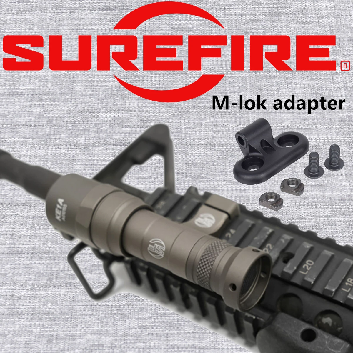 

SureFire Offset M340C M640DF M340V M640V Weapon Scout Flashlight LED Airsoft Weapon 20mm Rail Mount Light M-lok Rail Adapter