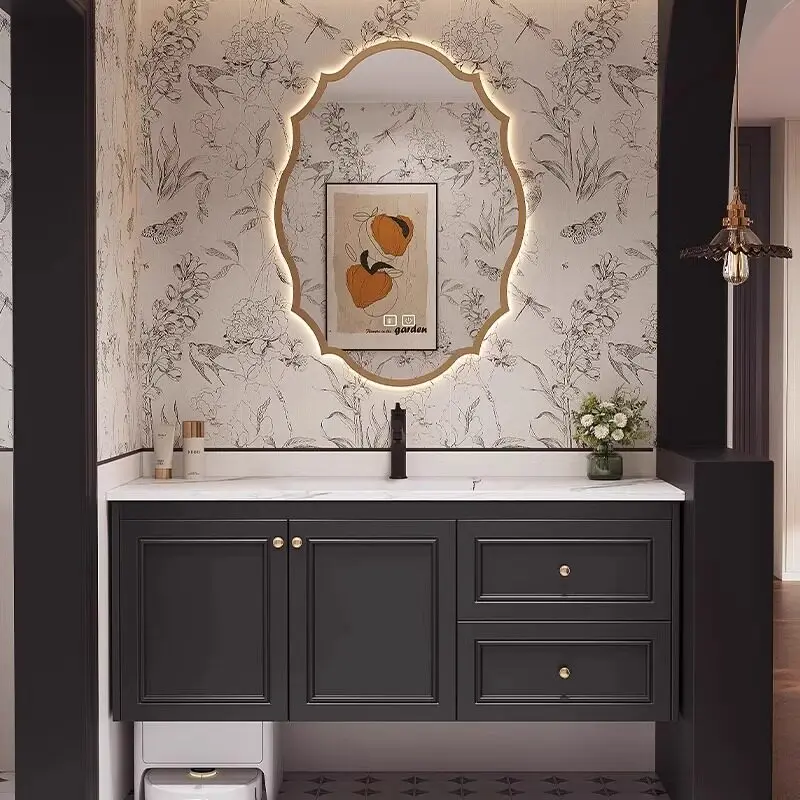 

Тумба для ванной, раковина из каменной плиты, раковина из дуба, интегрированная раковина из гнутой каменной плиты для ванной комнаты