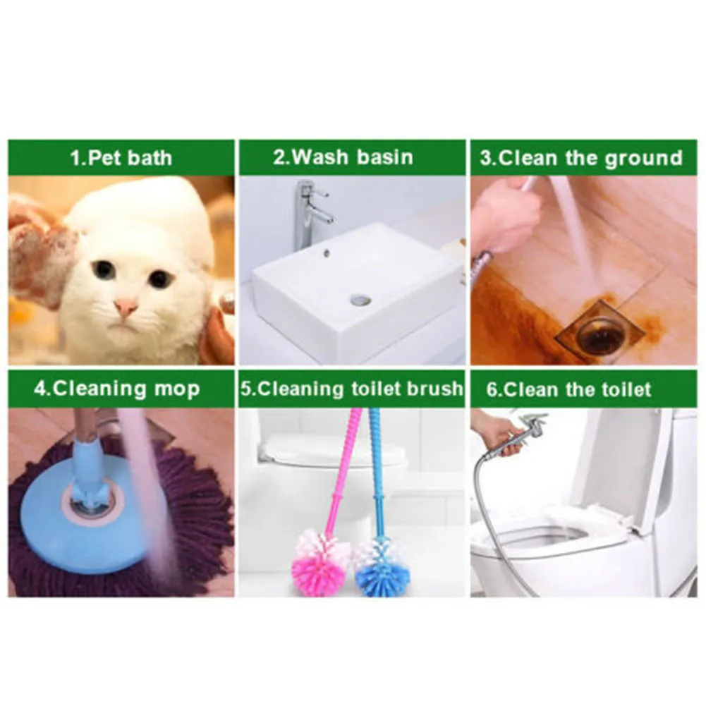 Toilet Bidet Sprayer Handheld Douche Nozzle with Mounting Bracket G1/2 Thread Compatible for Bathroom Hygienic Cleaning
