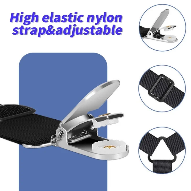 4 Stück verstellbare Bettlaken- und Steppdeckenhalter für Bettlaken-Organizer, Matratzenbezug-Clip für Zuhause, elastische Riemen, verstellbare Clips – Detail 7