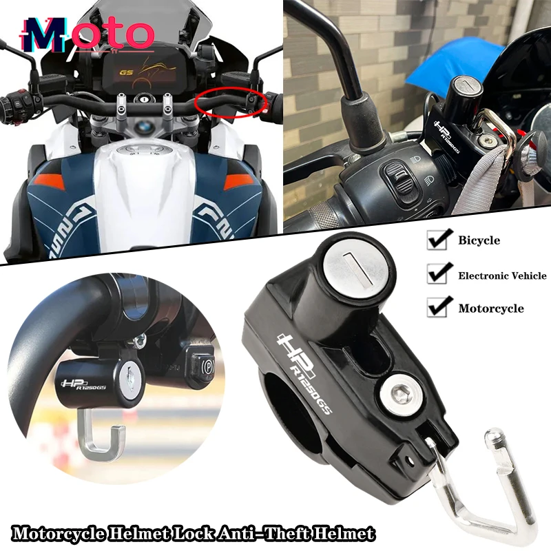 For BMW R1250 GS R 1250 GSA R 1250GS HP HPR1250GS ADVENTURE Motorcycle CNC Accessories Aluminium Helmet Lock Anti-Theft Helmet