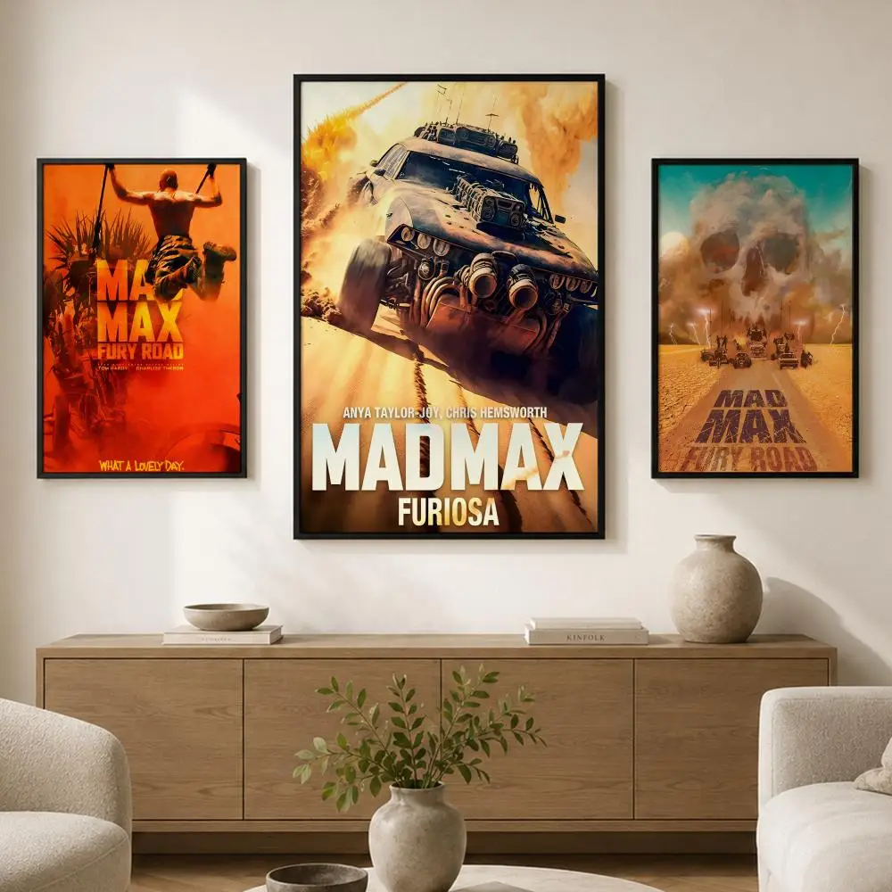 Movie M-Mad Max Poster Waterproof PVC Wall Poster, Peel-and-Stick HD Art for Living Room, Bedroom and Shop