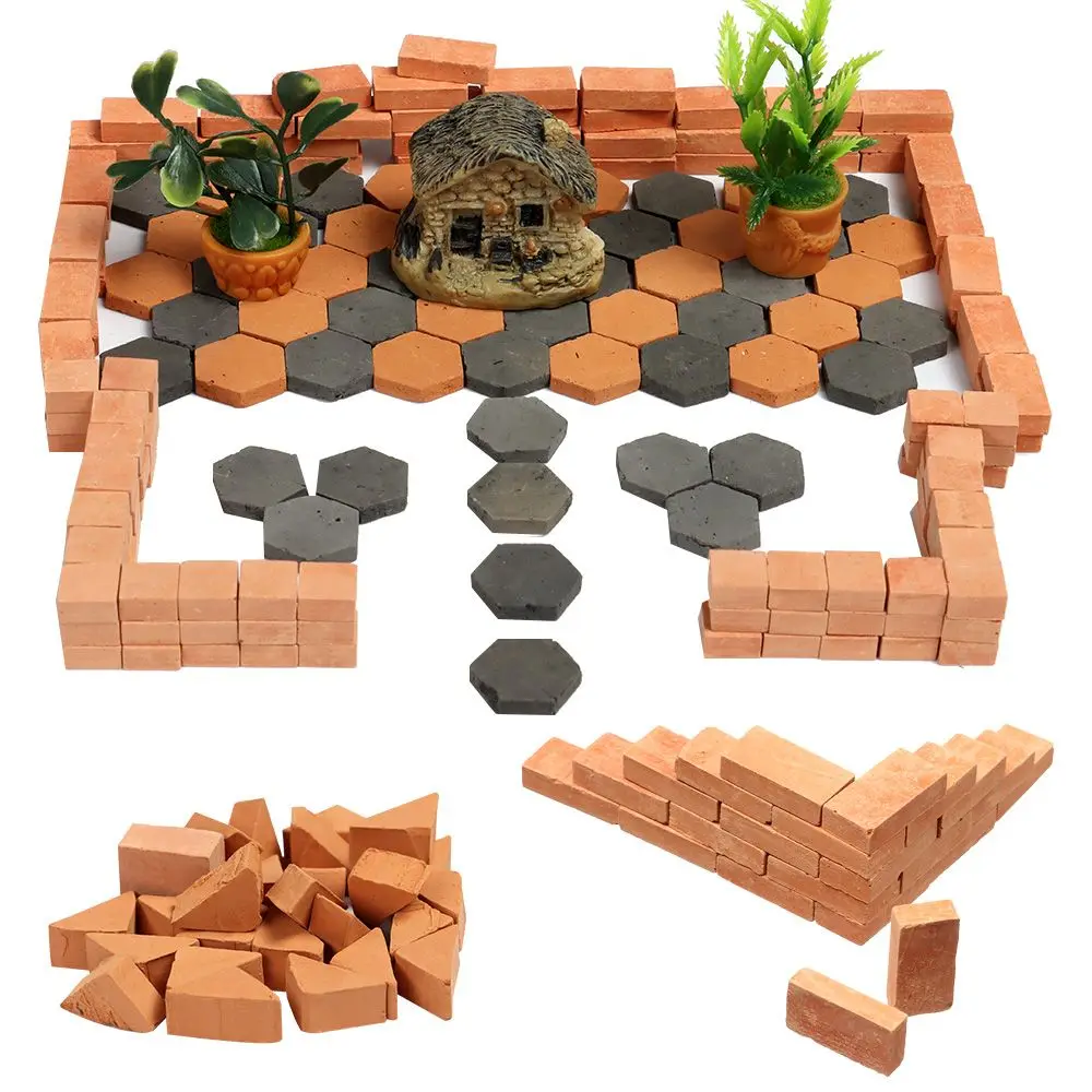 40/50/70PCS Micro Landscape Scene Model Miniature Bricks Clay Watts Sand Table Scenery Modelling Accessories Kids Toy