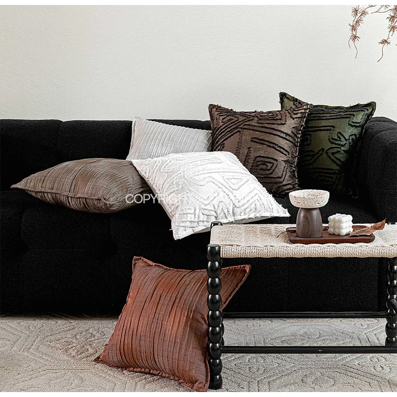 DAVINRICH Designer Topography Geometry Decorative Pillowcase With Hand-Drawn Whiskers Fashionable Cushion Cover For Hotel Offce