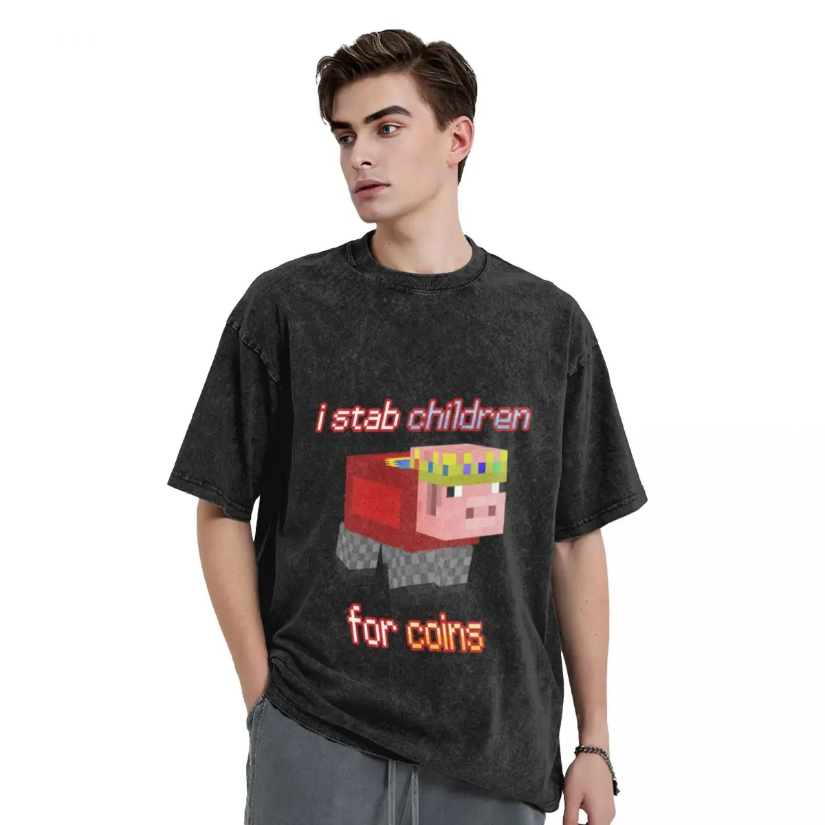 Technoblade I stab Children for Coins T-Shirt summer clothes oversized graphic tee man clothes men t shirts high quality