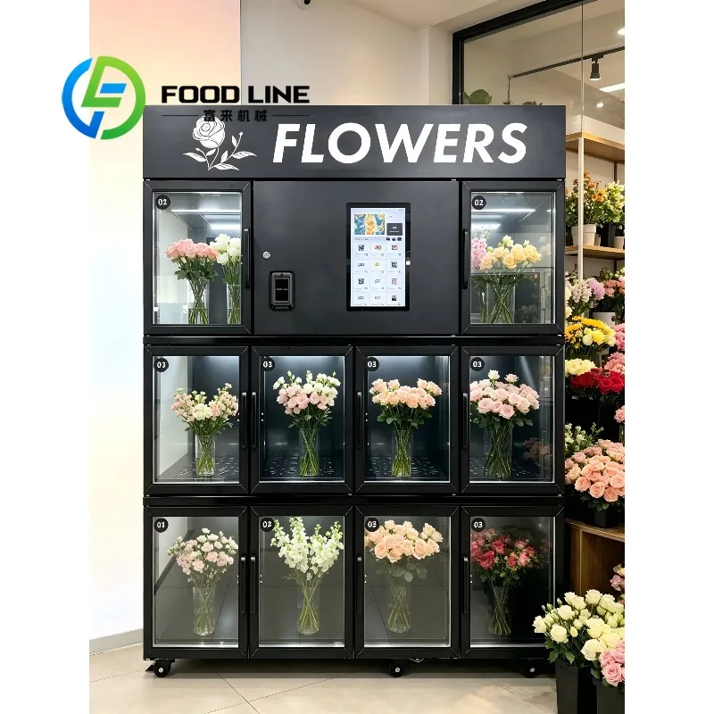 Energy Saving Commercial Flower Vending Machine Anti‑fog Glass Door Safe Locker 24 Hours Unattended Bouquet Sales Equipment
