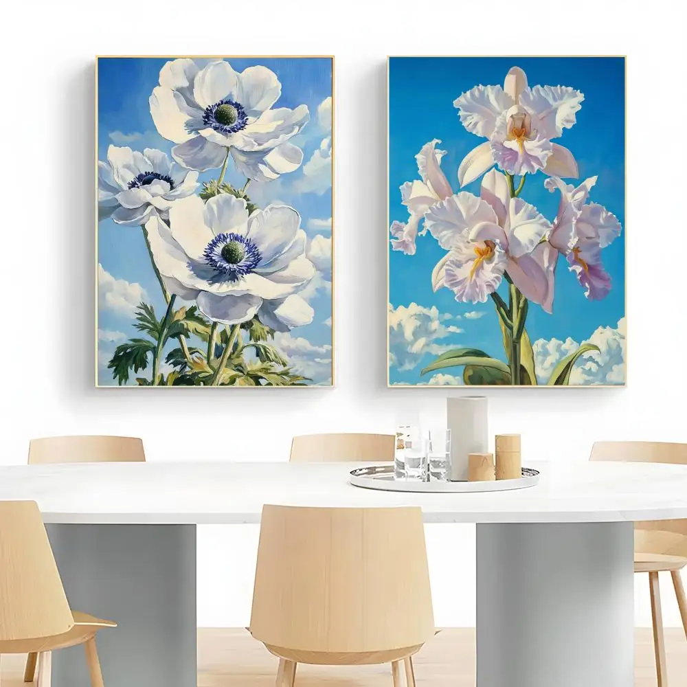 Bloom in Blue Morning Glory Bluebell Poster Wall Art Print Poster Decorative Mural Home Decor Gift Unframed