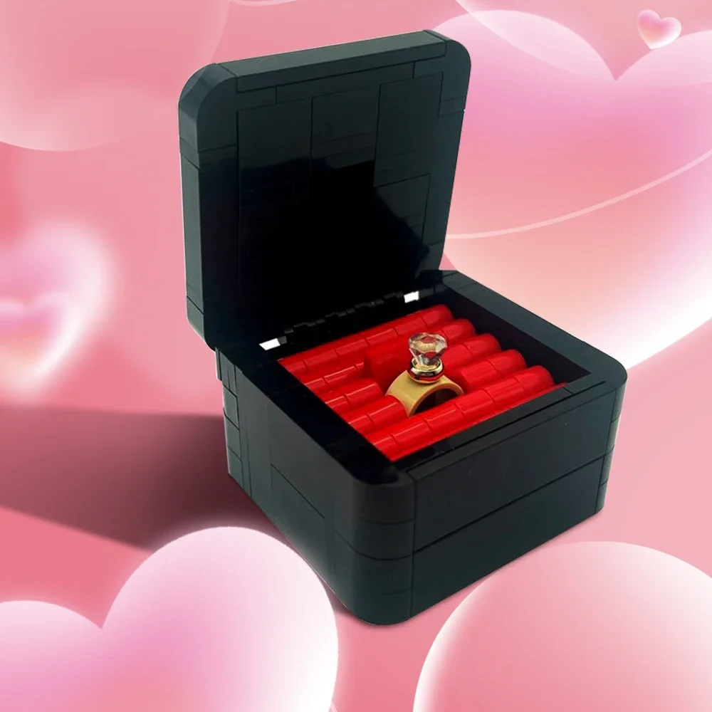 Gobricks MOC Romantischer Verlobungsring Bausteine Kit Hochzeit Gedenkmodell Dekorative Ziegel Spielzeug Valentinstag Geschenk