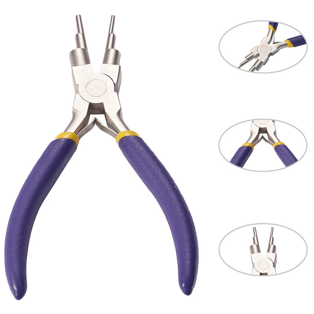 Aço Carbono Alicador Redondo Nariz, DIY, Níquel, Ferro, Ferramentas Manuais, Acessórios de Produção de Jóias, Seis Seção