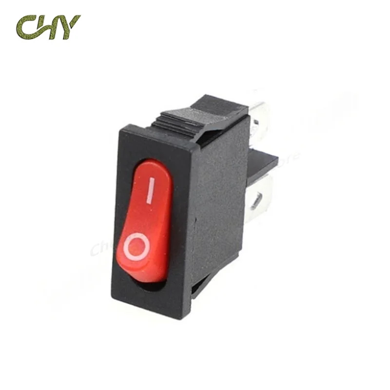 100PCS KCD1-110 10x22mm Black Red Ultrathin Rocker Switch Small Instrument Power Switch 6A 250V 10A 125VAC