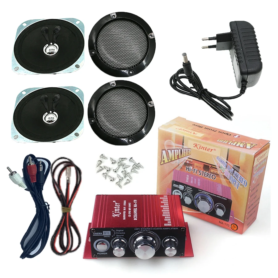 مضخم صوت ستيريو هاي فاي، مجموعة صوت ألعاب الأركيد، مكبر صوت 4 بوصة لآلة الكرة والدبابيس PCB متعددة الألعاب Raspberry Pi #6