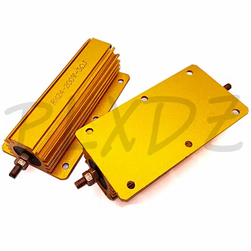 

2PCS 200W RX24 Aluminum Power Metal Shell Case Wirewound Resistor 0.1~10K 0.2 0.5 1 2 3 4 6 6.8 8 10 15 20 100 180 200 1K 10Kohm