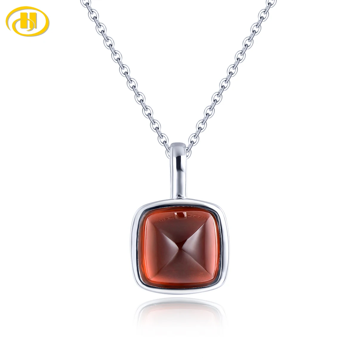 

Natural Spessitite Garnet Silver S925 Pendants Rhodium Plated 4.9 Carats Gemstone Women Simple Classic Fine Jewelrys Gifts